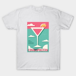 Cosmopolitan recipe, Cocktail, Retro 70s, Aesthetic art, Vintage poster, Exhibition poster, Mid century modern T-Shirt